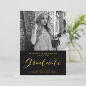 Modern 2022 Girl Afstuderen Foto aankondiging (Staand voorkant)