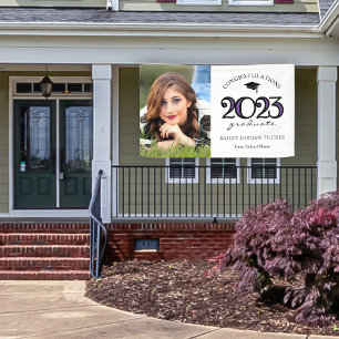 Modern 2022 Paars Foto Afstuderen Spandoek