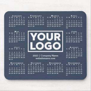 Modern 2023 Calendar Business Logo Navy Blue Muismat