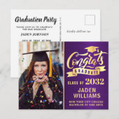 Modern 2024 FOTO Graduation Party Uitnodiging (Voorkant / Achterkant)