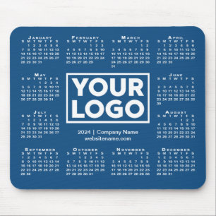 Modern 2024 Kalender Business Logo Blauw Muismat