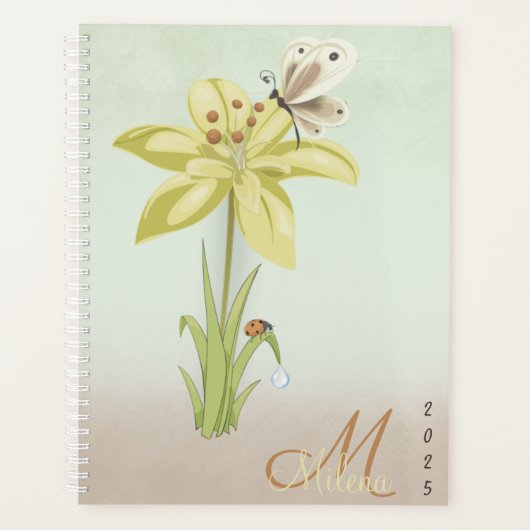 Modern 2025 Aangepaste Monogram Naam Planner (Voorkant)