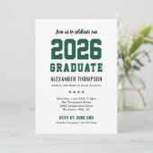 Modern 2025 Afstuderen Groen Afstudeerfeest Kaart (Staand voorkant)