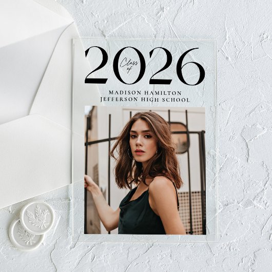 Modern 2025 Foto Acryl Afstuderen Aankondiging Uitnodigingen