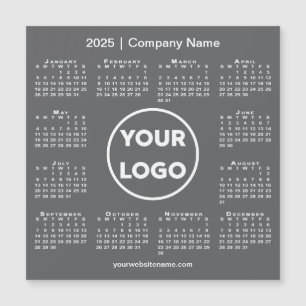 Modern 2025 Kalender Bedrijf Logo Donkergrijze Mag