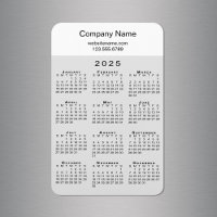 Modern 2025 Kalender Bedrijfsnaam Info Grijs Wit
