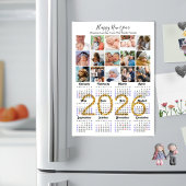 Modern 2025 Kalender Gold Script 15 Foto Magnetisc