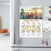 Modern 2025 Kalender Gold Script Eenvoudig Magneti