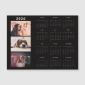 Modern 2026 Calendar 3 Photo Collage Magnet Card (Devant)