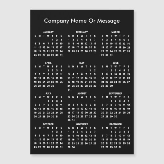 Modern 2026 Calendar Company Name Magnet (Voorkant)