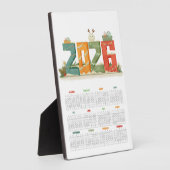 Modern 2026 Tabletop Desk Calendar - New year Fotoplaat (Zijkant)