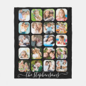Modern 20 Photo Collage Script Naam Fleece Deken (Voorkant)