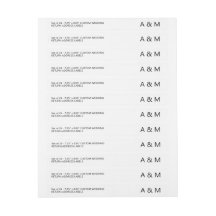 Modern 24 x Thin Custom Wedding Return-adres