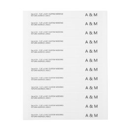 Modern 24 x Thin Custom Wedding Return-adres
