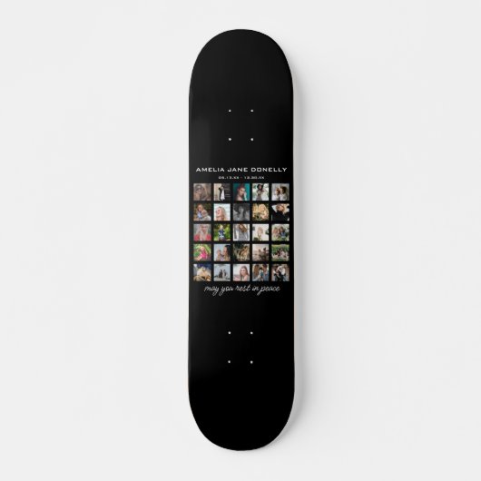 Modern 25 Photo Collage Memorial Skateboard (Voorkant)