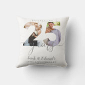 Modern 25th Wedding Jubileum 2 Foto Kussen (Achterkant)