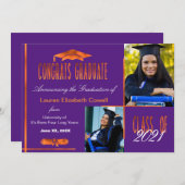 Modern 2 Aankondiging van Paars en Oranje Afstudee (Voorkant / Achterkant)