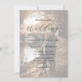 Modern 2 foto Elegant Script bruiloft Kaart (Voorkant)