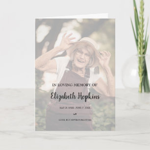 Modern 2 foto in het liefdevol Memory Funeral Prog Programma