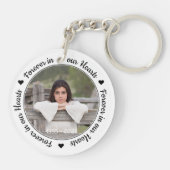 Modern 2 Foto Memorial Forever in ons hart Sleutelhanger (Achterkant)