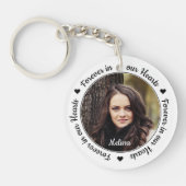 Modern 2 Foto Memorial Forever in ons hart Sleutelhanger (Voorkant)