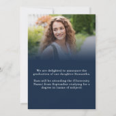 Modern 2 foto Navy Gold 2025 Afstuderen Aankondiging (Achterkant)