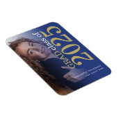 Modern 2 foto's Blauw Goud 2025 Afstuderen Magneet (Rechterzijde)