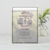 Modern 2 foto's bruiloft uitnodiging (Staand voorkant)