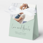 Modern 2 foto's Overlay Love Bedankt Bruiloft Bedankdoosjes (Voorkant Zijde)