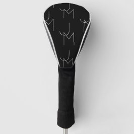 Modern 2 Initiaal Patroon | Zwart & Wit Golfheadcover