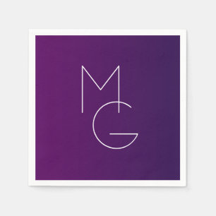 Modern 2 Initialen Deep Paars subtle Ombre Servet