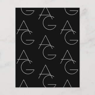 Modern 2 Initieel Patroon | Zwart & Wit Flyer