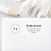 Modern 2-letter monogram retouradreslabel etiket (Insitu)