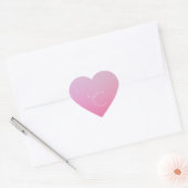 Modern 2 Overlapping Initials | Pink Ombre Hart Sticker (Envelop)