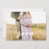 Modern 2-Photo Baby 'Coming Soon' Pregnancy Aankondiging (Voorkant)