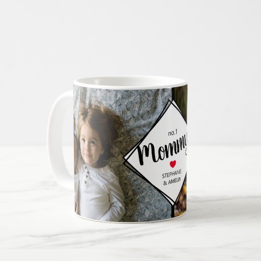 Modern 2 Photo Collage No 1 Mommy Coffee Mug (Devant gauche)