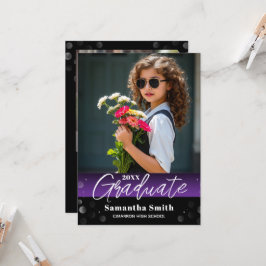 Modern 2 Photo Graduation Senior Photo Grad Invite Kaart