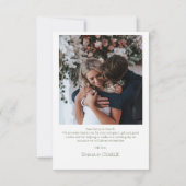 Modern 2 Photo Love & Thanks Script Wedding Bedankkaart (Achterkant)