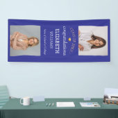 Modern 2 Photo Vertical Graduation Party  Spandoek (Beurs)