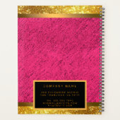 Modern 2in1 Gold Glitter Pink Visitekaartje & & Planner (Achterkant)