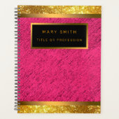 Modern 2in1 Gold Glitter Pink Visitekaartje & & Planner (Voorkant)