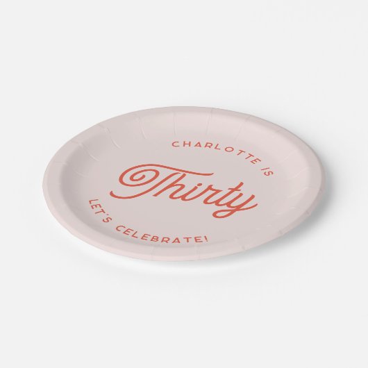 Modern 30 Dertig verjaardag Papieren Bordje (Gekanteld)