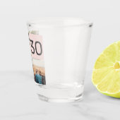 Modern 30-jarig roze 2 foto-collage raster shot glas (Rechts)
