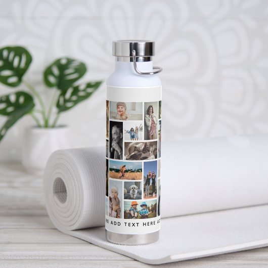 Modern 30 x Photo Collage Grid Personalized Waterfles (Yoga)