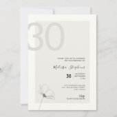 Modern 30th Birthday Invitation - Minimal Style (Devant)