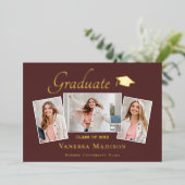 Modern | 3 Aankondiging van het Afstuderen Foto Fo (Staand Voorkant)