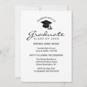 Modern 3 Afstuderen voor zwart fotocollage Aankondiging (Achterkant)