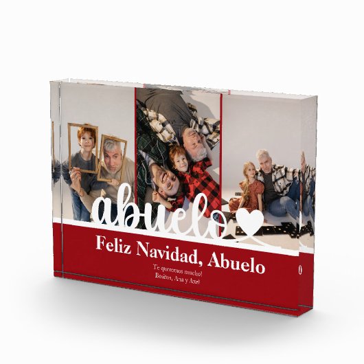 Modern 3 Foto Abuelo Feliz Navidad Photo Block (Rechts)
