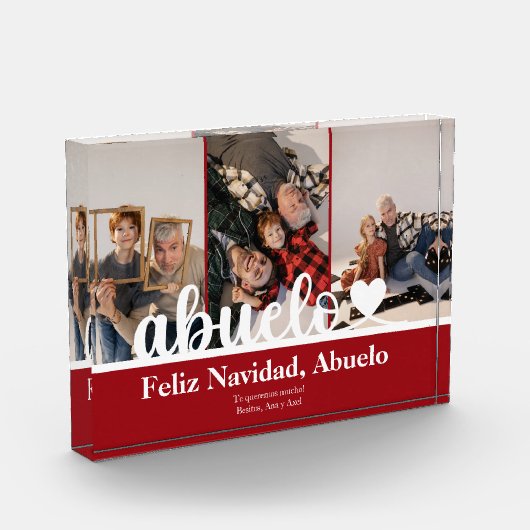 Modern 3 Foto Abuelo Feliz Navidad Photo Block (Links)