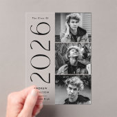 Modern 3 foto acryl Afstuderen aankondiging Uitnodigingen (Insitu (Draagbaar))